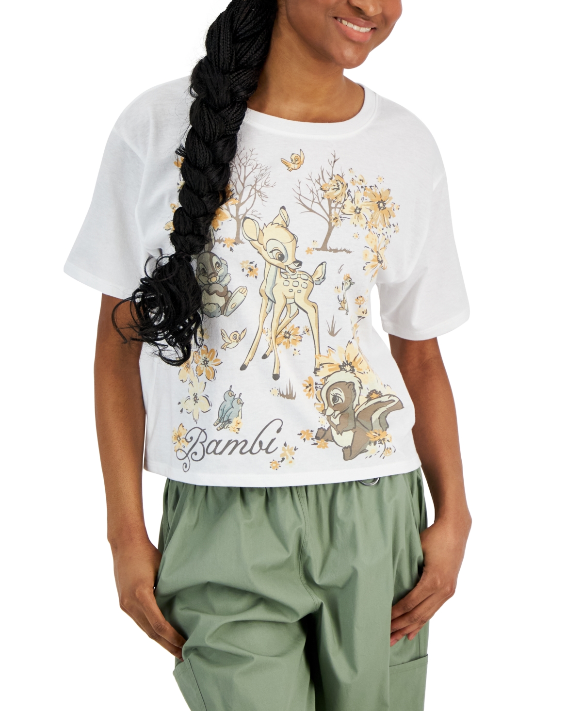 Shop Disney Juniors' Bambi And Friends Short-sleeve Tee In White