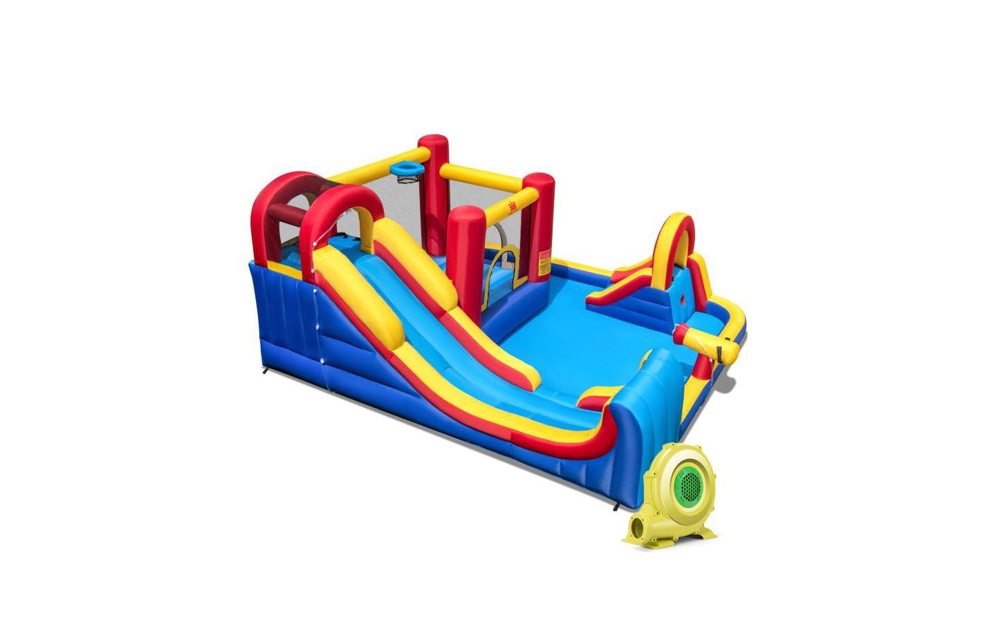 Детские игрушки INOLAIT 7 in 1 Outdoor Inflatable Bounce House with Water Slides, Splash Pools, and 735W Blower — фото 1