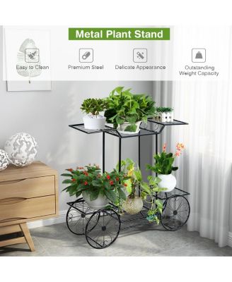 6-Tier Garden Cart Flower Rack Display Decor Pot Plant Holder