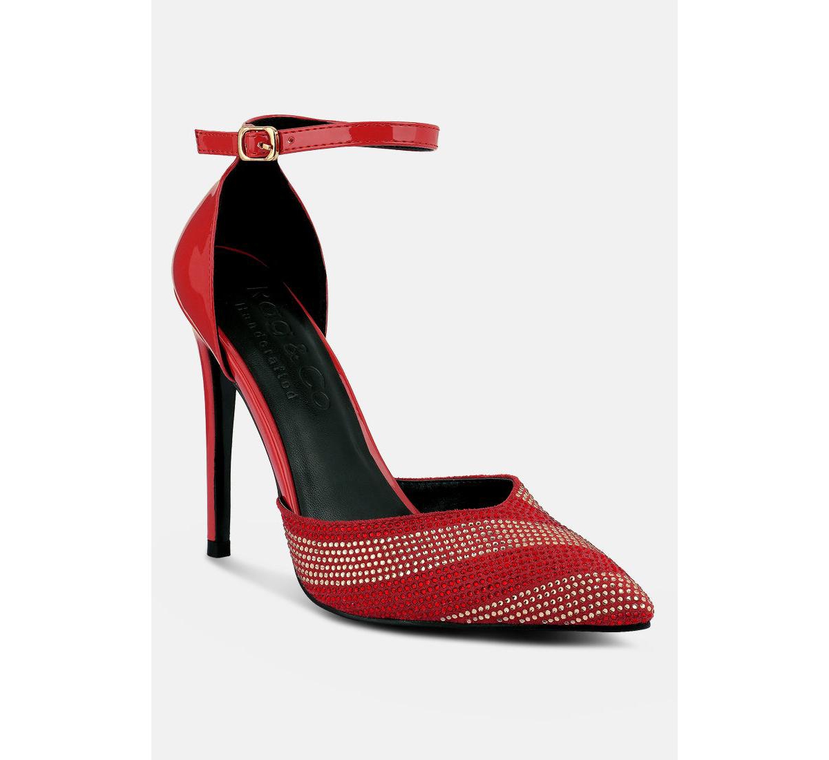 Nobles Women's Rhinestone Patterned Stiletto Sandals