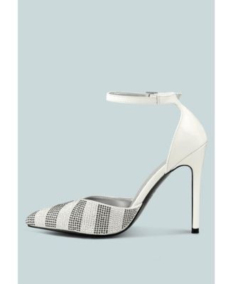 NOBLES Womens Rhinestone Patterned Stiletto Sandals