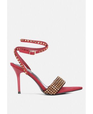 ZURIN Womens Diamante Embellished Stiletto Sandals