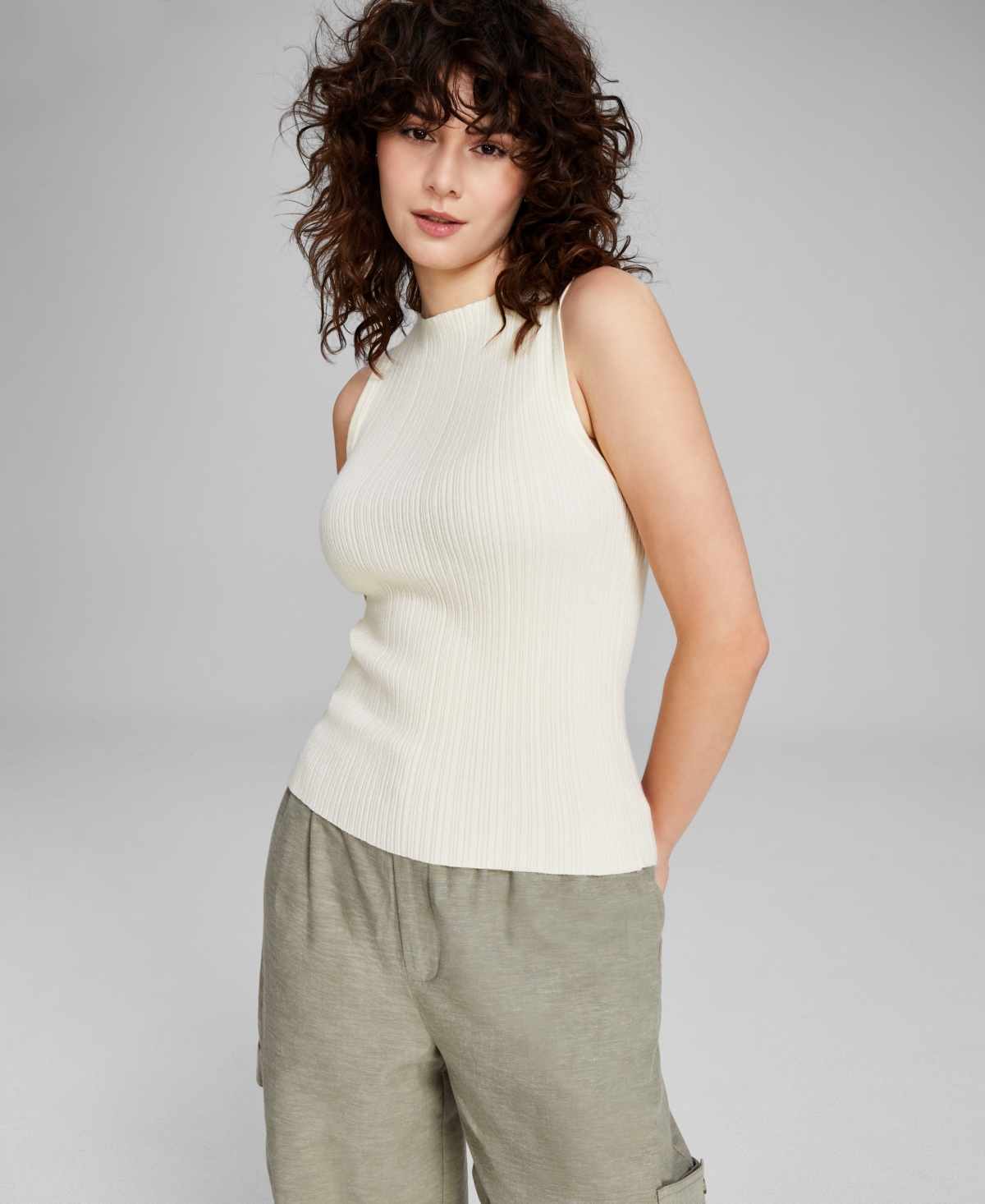Shop And Now This Women's Boat-neck Sleeveless Sweater Top, Created For Macy's In Palomino