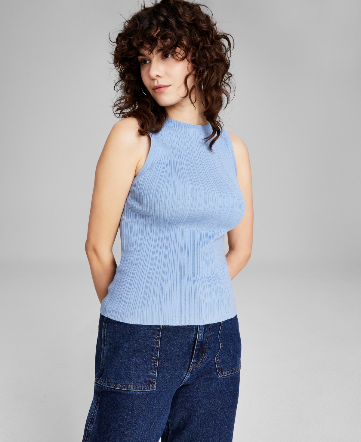 Shop And Now This Women's Boat-neck Sleeveless Sweater Top, Created For Macy's In Clean Cham