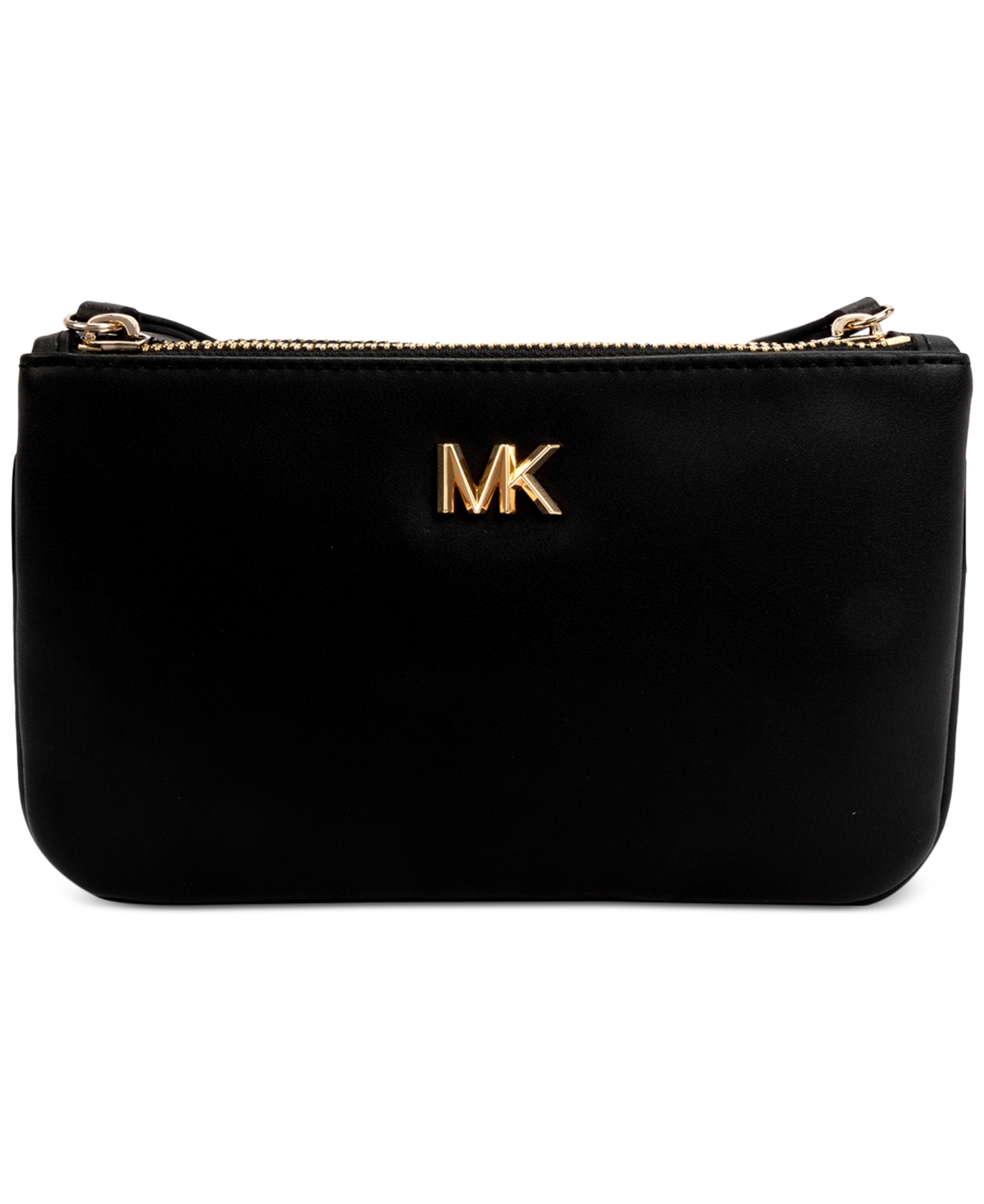 Shop Michael Kors Michael  Women's Reversible Leather Belt Bag In Black,gold