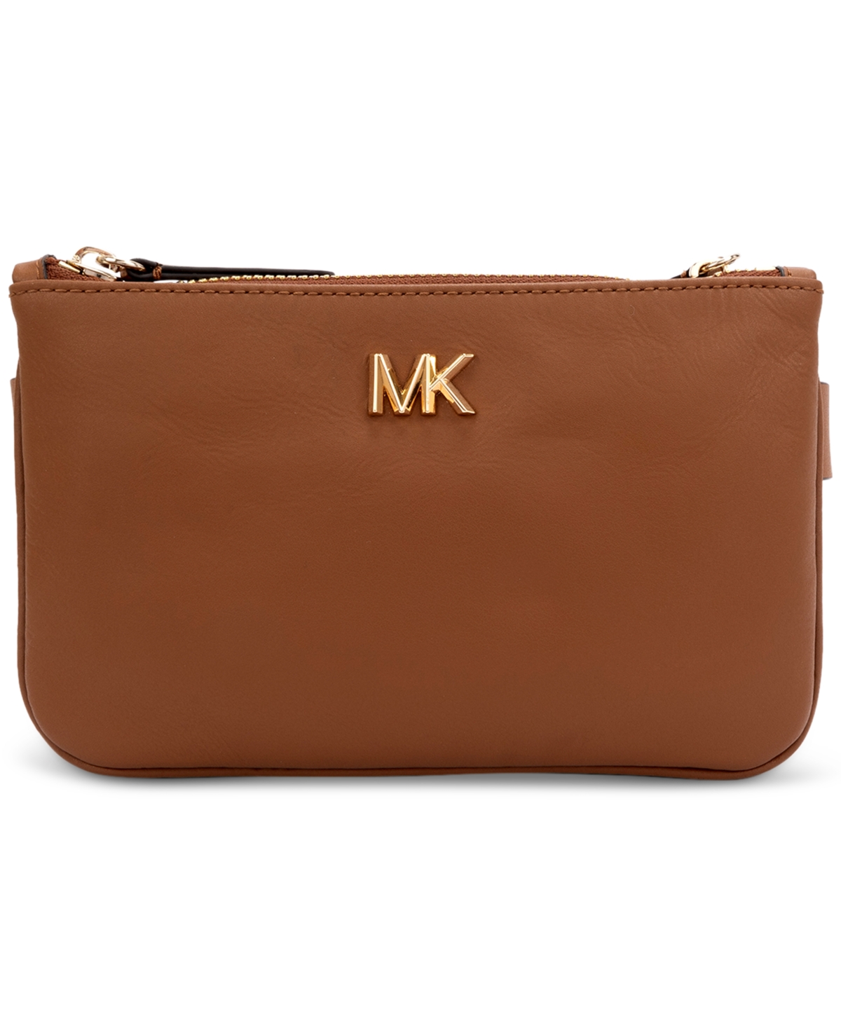 Shop Michael Kors Michael  Women's Reversible Leather Belt Bag In Luggage,brown