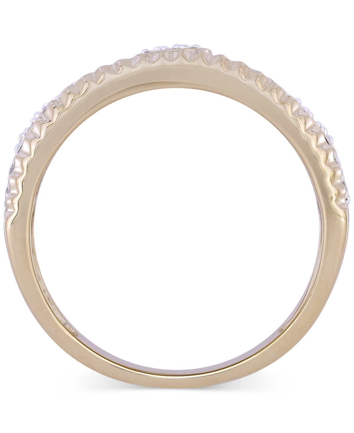 Men's Diamond Circle Cluster Notched-Edge Ring (3/4 ct. t.w.) in 10k Gold