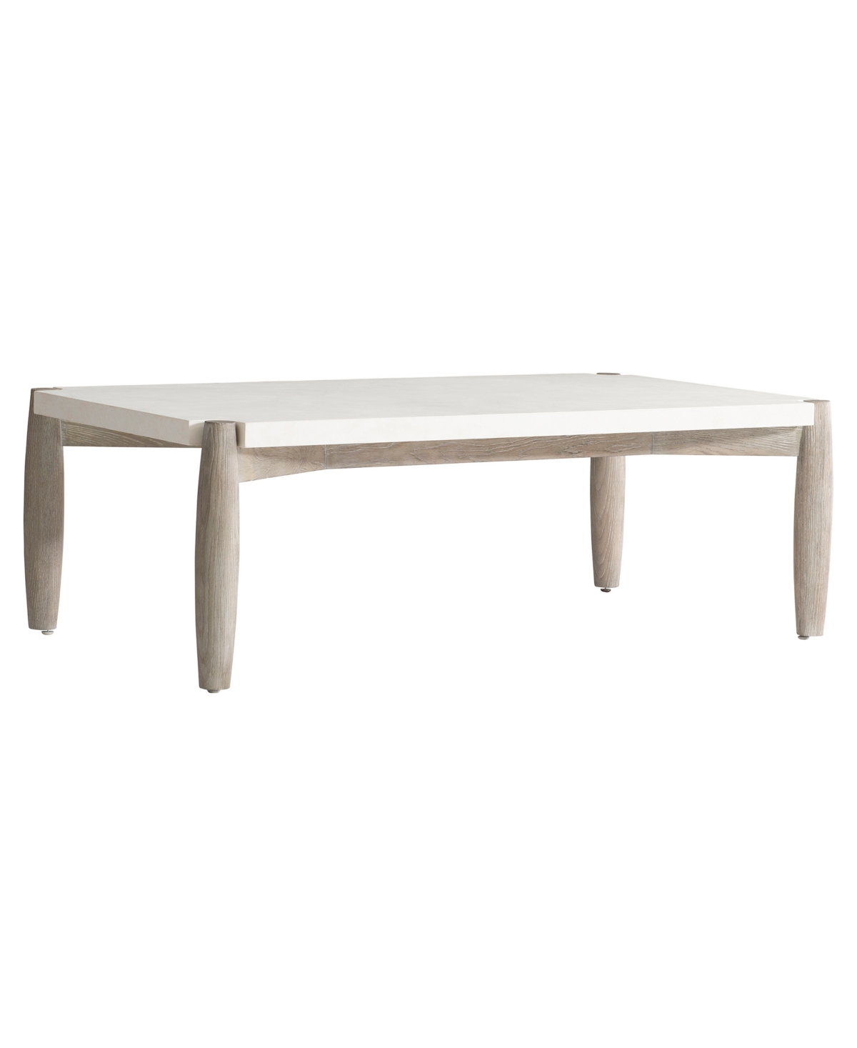 Bernhardt Tycer 54" Stone Cocktail Table In Weathered Greige Base,faux Stone Top