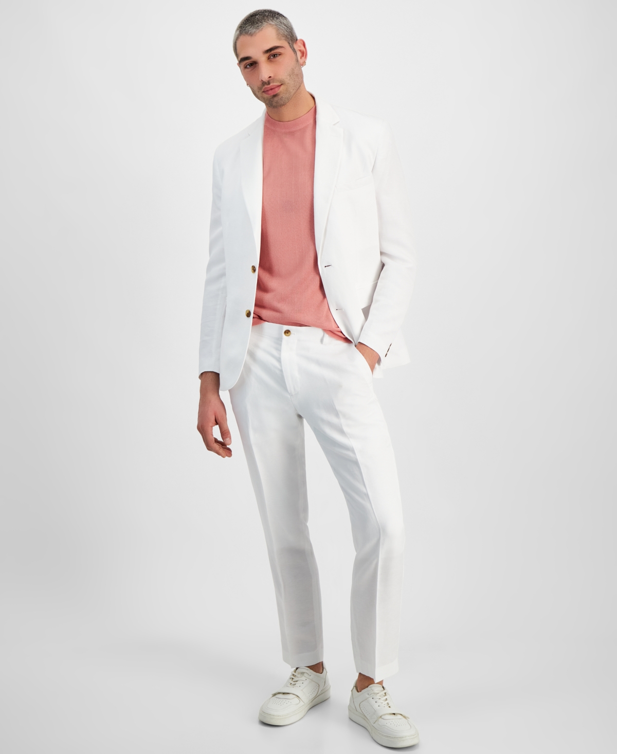 Inc International Concepts Men's Luca Slim Pants, Created For Macy's In Bright White