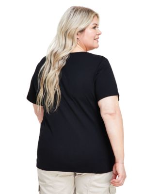 Women's Plus Size Short-Sleeve Scoop-Neck Top, Exclusively at Macy's
