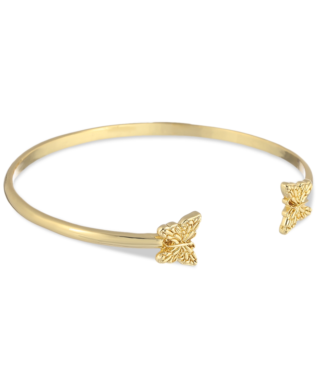 Shop Macy's Flower Show Butterfly Cuff Bracelet, Created For  In Gold