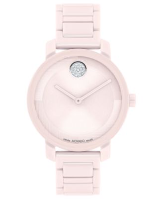 Movado - Women's Swiss Bold Evolution 2.0 Blush Ceramic Bracelet Watch 34mm