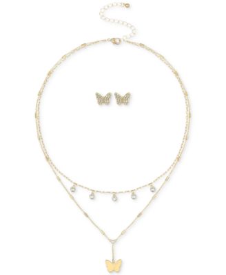 Macy's - Flower Show Butterfly Necklace and Earring Set
