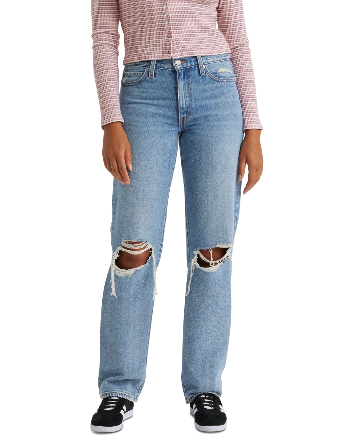 Levi's Women's Mid Rise Cotton 94 Baggy Jeans In Caution Hot Pants