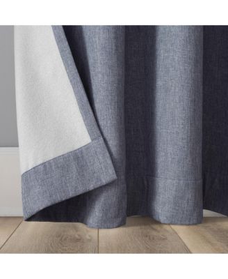 Tresello Tonal Texture Draft Shield Fleece Insulated 100% Blackout Grommet Curtain Panel
