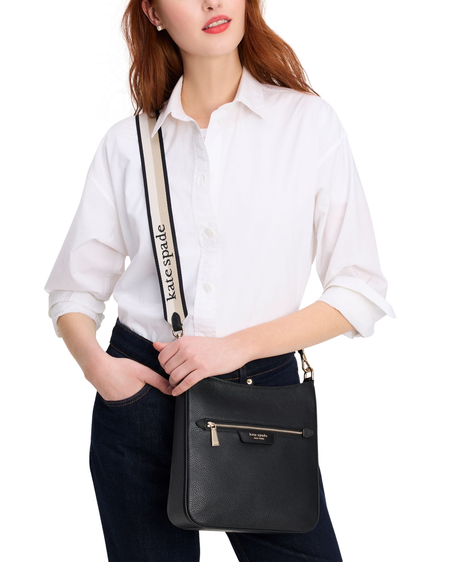 Hudson Pebbled Leather Small Crossbody Bag