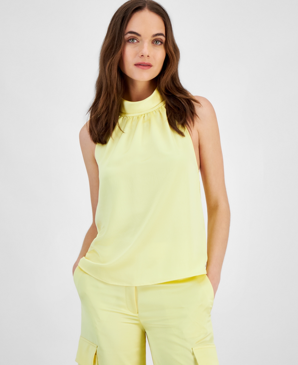 Shop Hugo Women's Sleeveless Halter Top In Yellow
