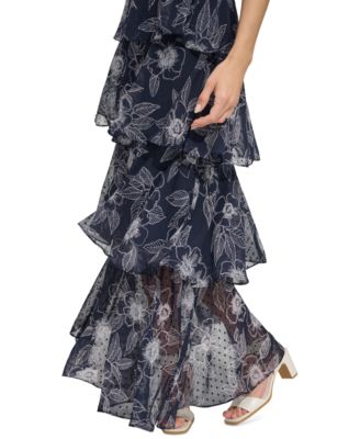Women's Tiered Chiffon Maxi Dress 