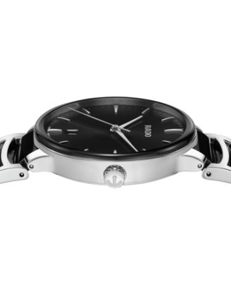 Unisex Swiss Centrix Black Ceramic & Stainless Steel Bracelet Watch 40mm
