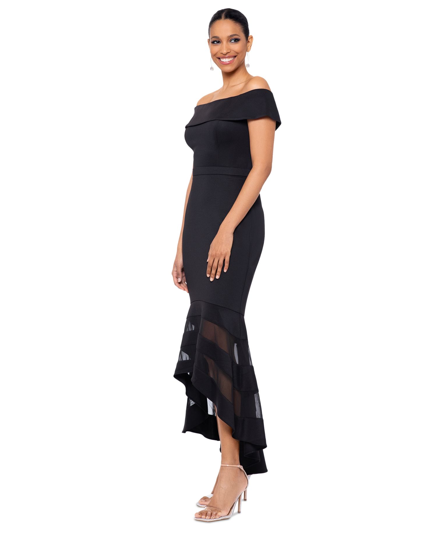 Women's Illusion High-Low Fit & Flare Dress