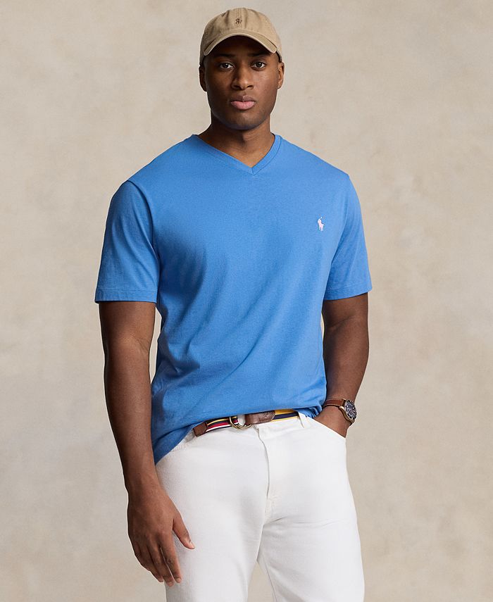 Polo Ralph Lauren Men's Big & Tall Jersey V-Neck T-Shirt - Macy's