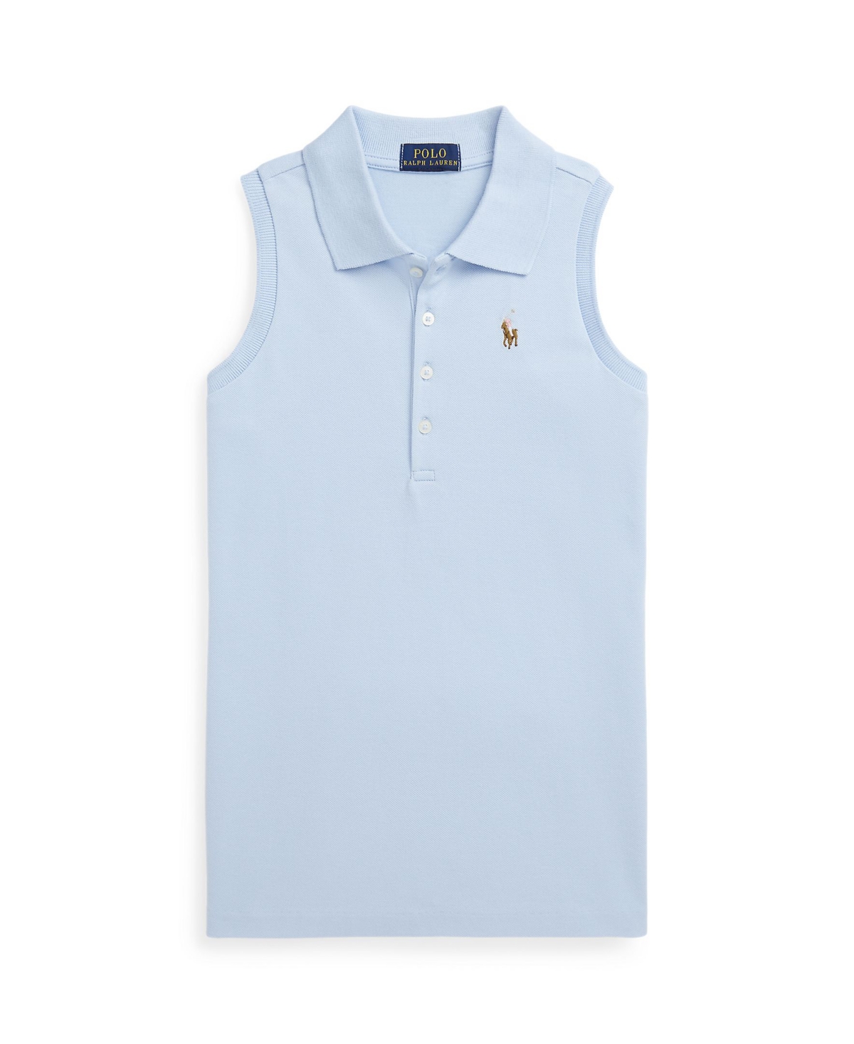Polo Ralph Lauren Kids' Big Girls Cotton Mesh Sleeveless Polo Shirt In Bluebell