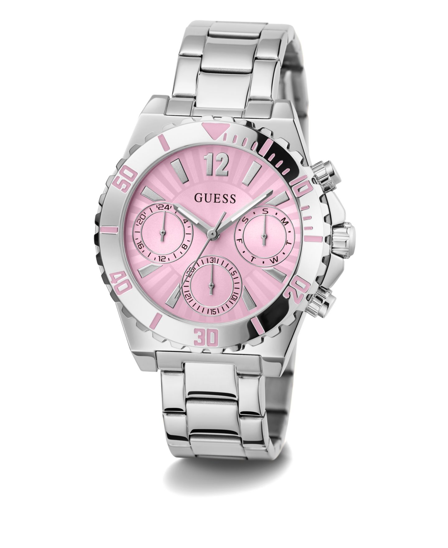 Женские часы GUESS Analog Silver-Tone Stainless Steel Watch 38mm — фото 5