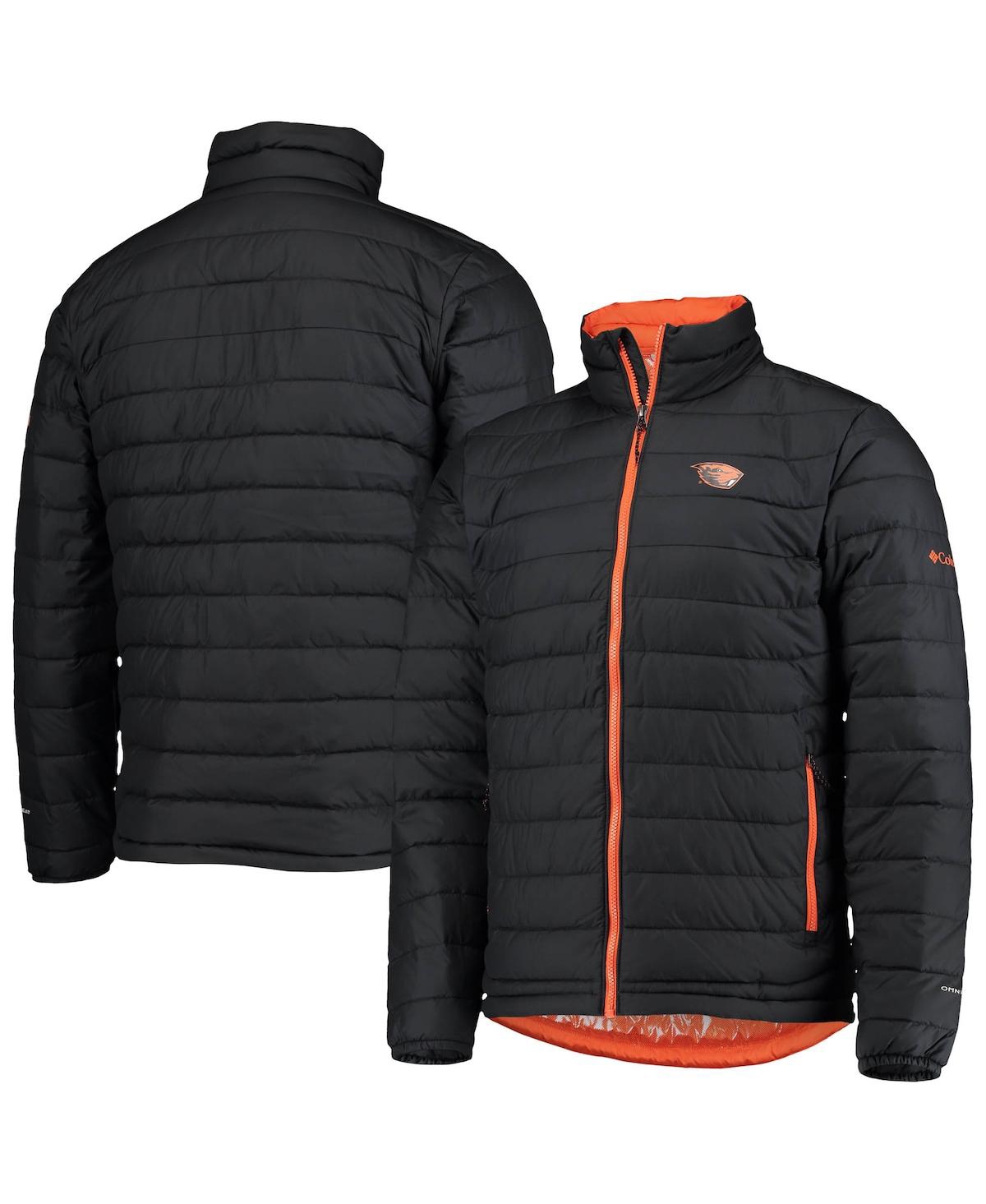 Shop Columbia Men's  Black Oregon State Beavers Powder Lite Omni-heat Reflective Full-zip Jacket