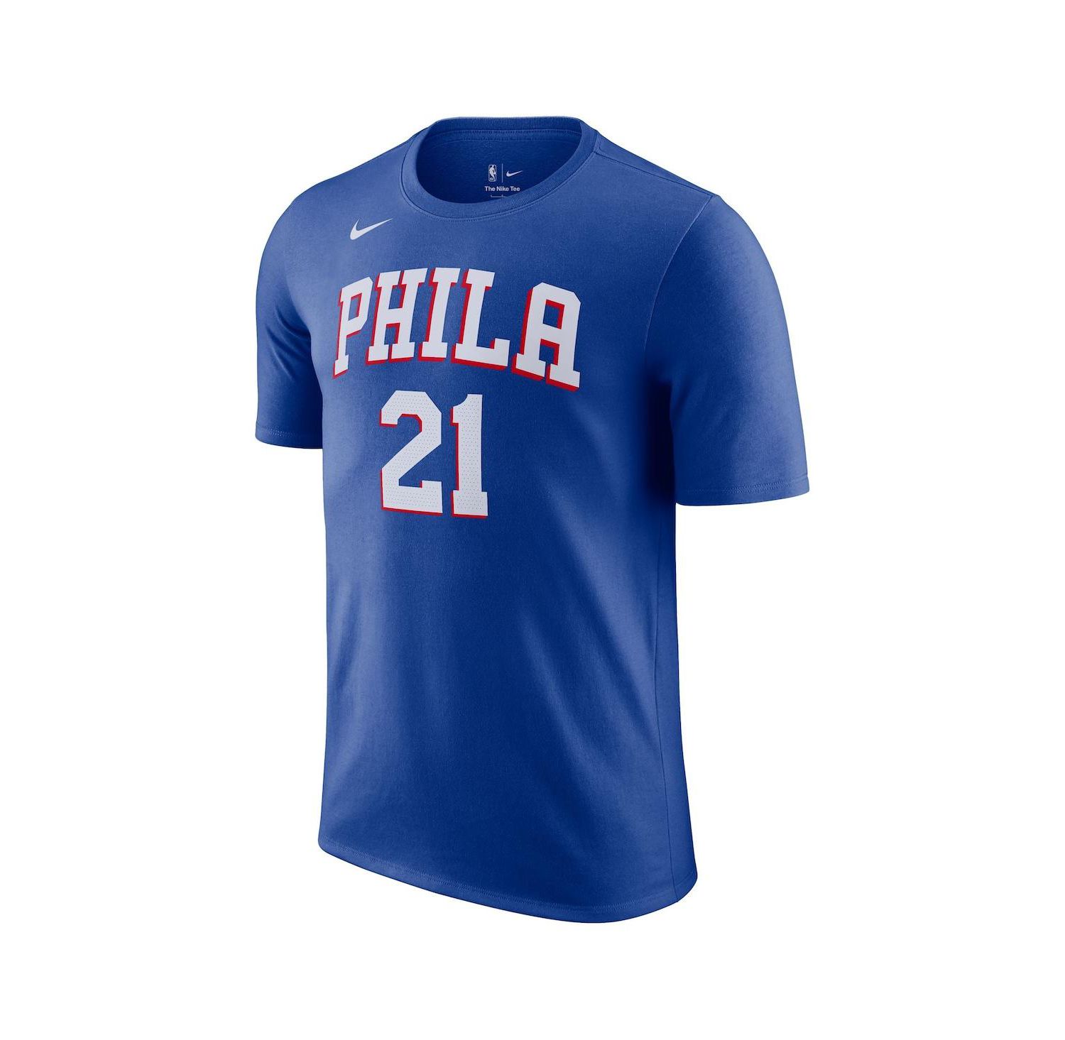 Men's Joel Embiid Royal Philadelphia 76ers Icon 2022/23 Name and Number T-shirt