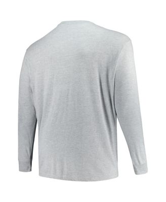 Men's Heather Gray Clemson Tigers Big and Tall Mascot Long Sleeve T-shirt