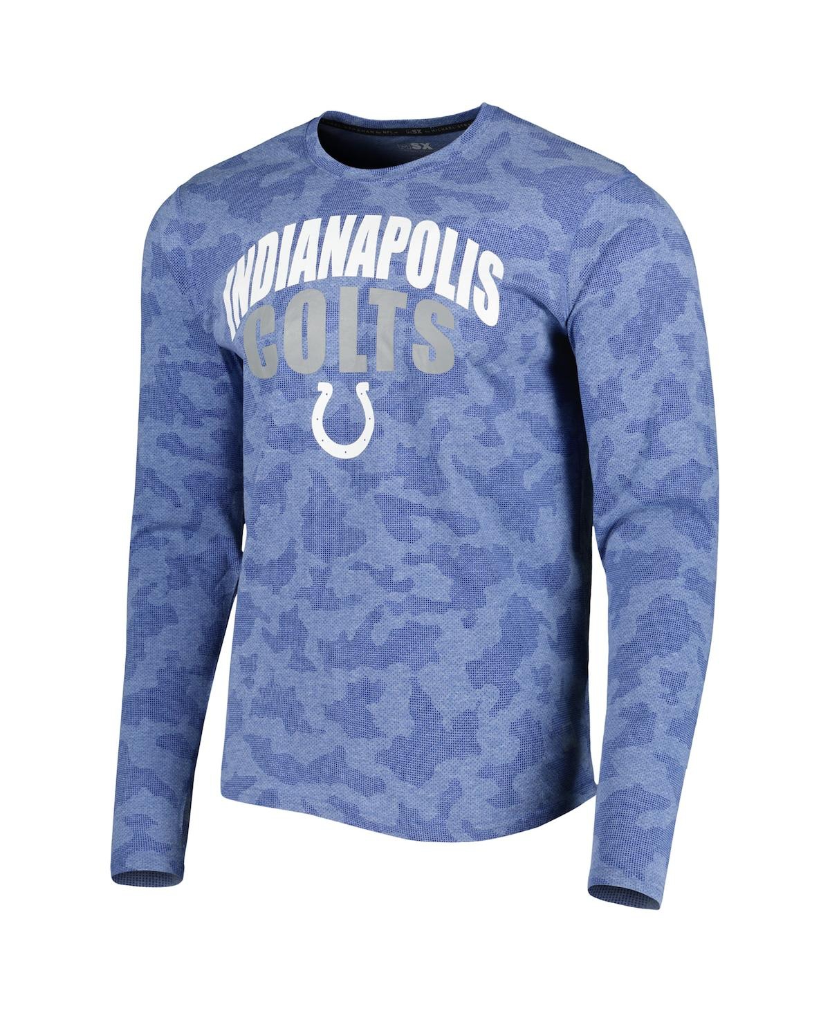 Shop Msx By Michael Strahan Men's  Royal Indianapolis Colts Performance Camo Long Sleeve T-shirt