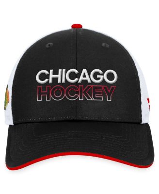 Men's Black Chicago Blackhawks Authentic Pro Rink Trucker Adjustable Hat
