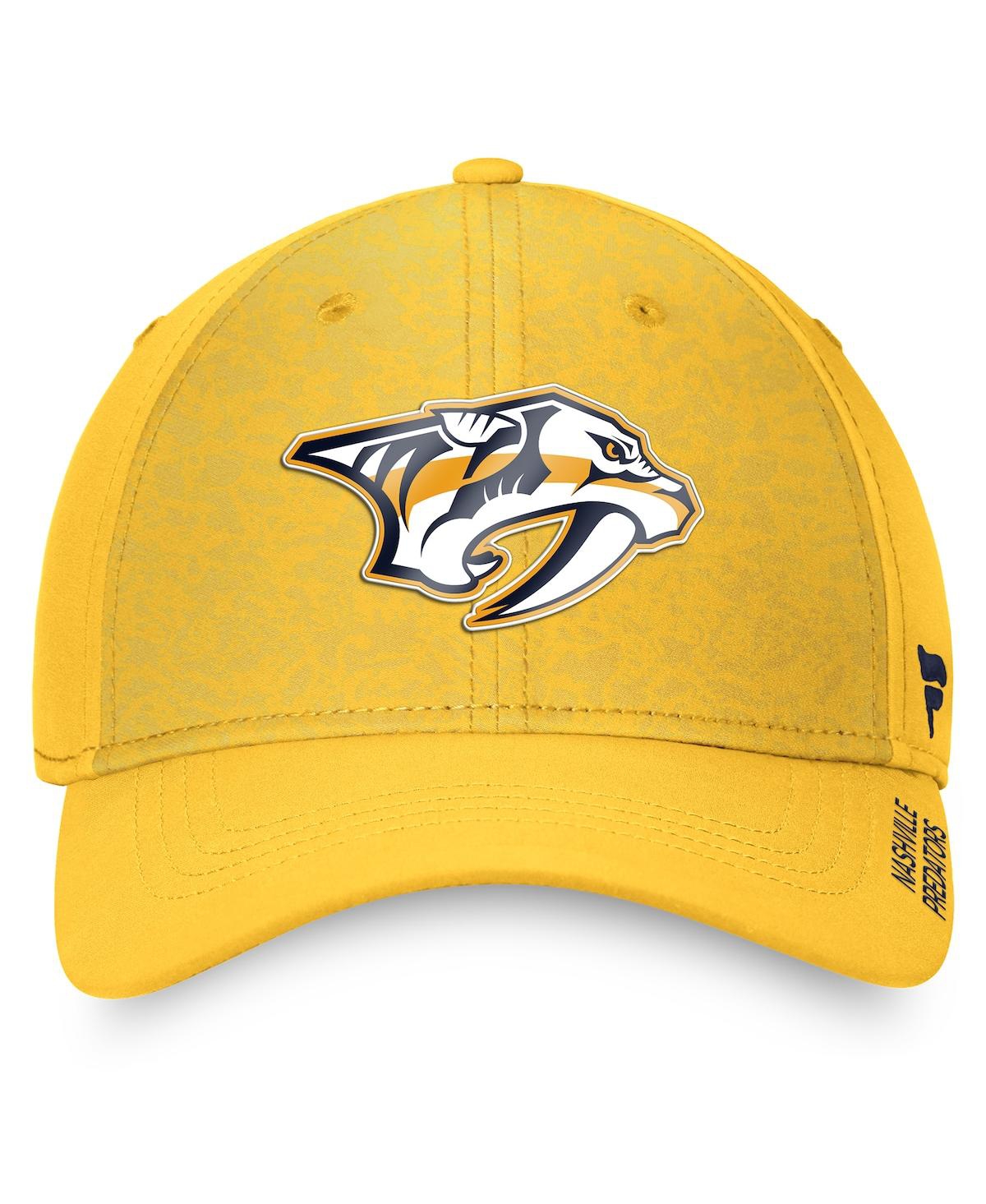 Fanatics Branded Gold Nashville Predators Authentic Pro Rink Flex Hat In Gold