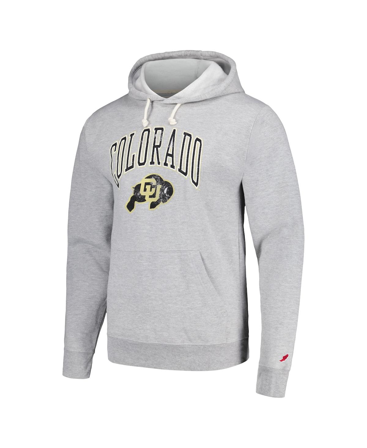 Men's League Collegiate WearDistressed Colorado Buffaloes Tall Arch Essential Pullover Hoodie - Heather Gray