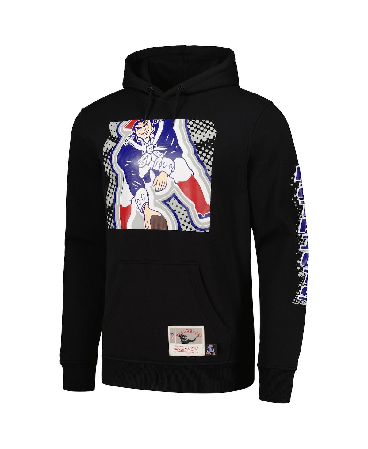 Mitchell & Ness Men's  Black New England Patriots Gridiron Classics Big Face 7.0 Pullover Hoodie In Black