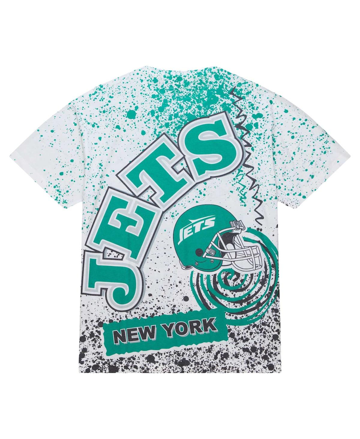 Shop Mitchell & Ness Men's  White New York Jets Team Burst Sublimated T-shirt