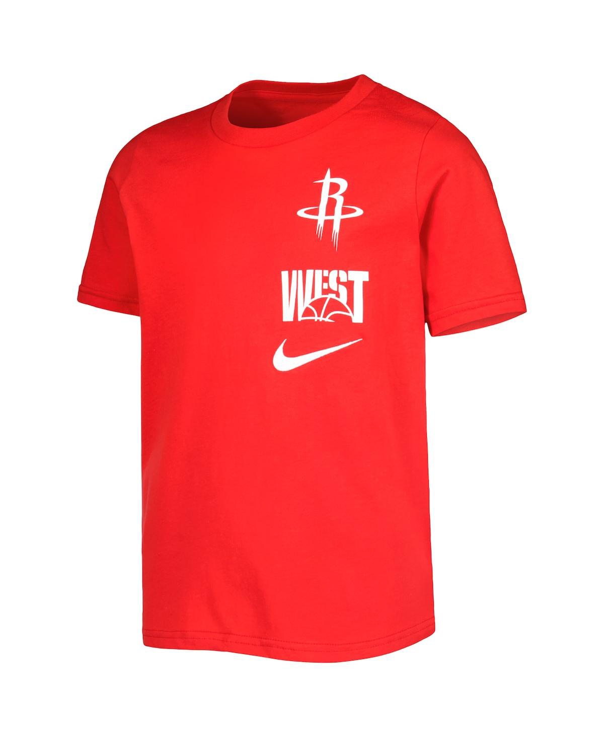 Shop Nike Youth  Red Houston Rockets Vs Block Essential T-shirt