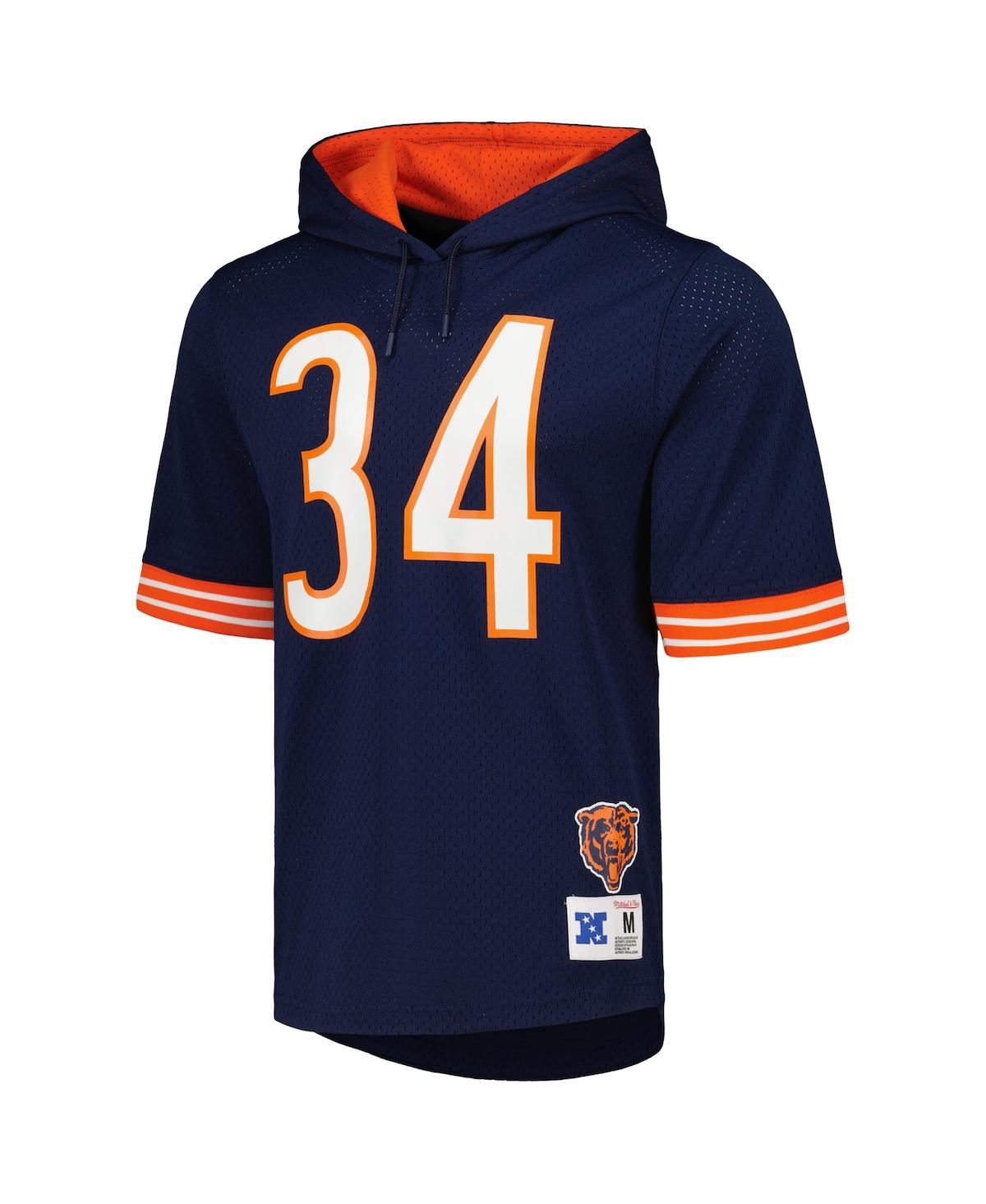 Men's Mitchell & Ness Walter PaytonChicago Bears Retired Player Name and Number Mesh Hoodie T-shirt - Navy