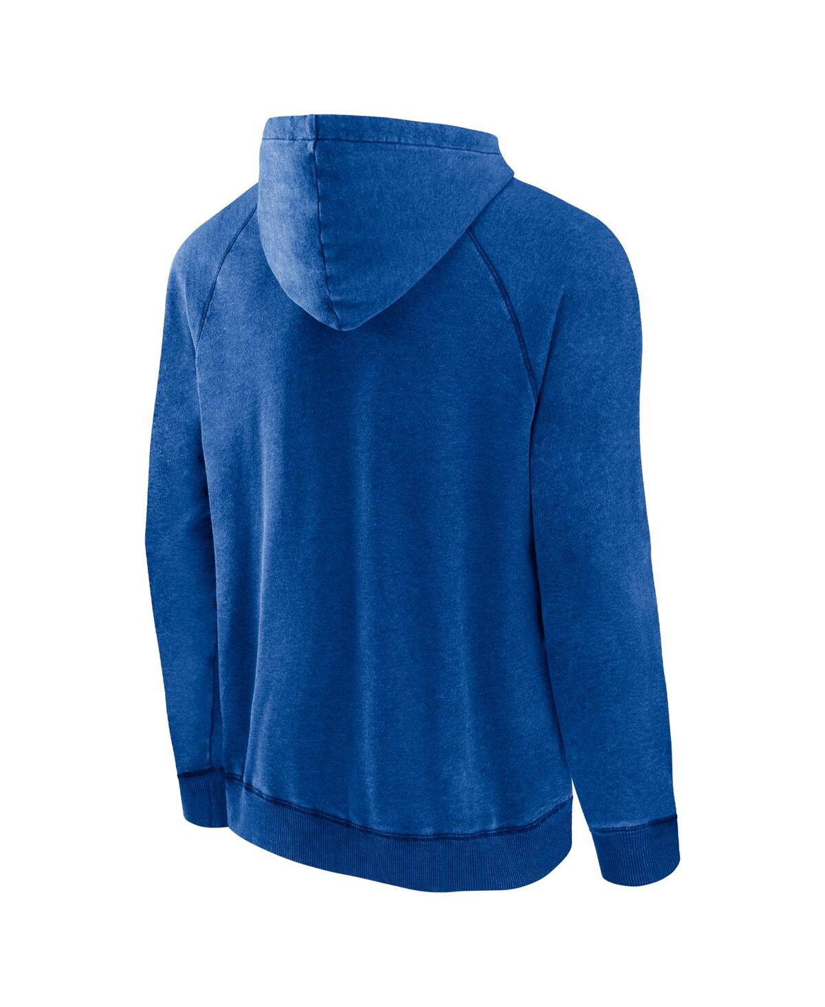 Men's FanaticsDistressed Detroit Pistons Foul Trouble Snow Wash Raglan Pullover Hoodie - Heather Blue