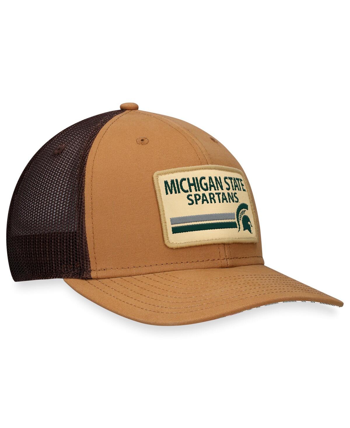 Top Of The World Khaki Michigan State Spartans Strive Trucker Adjustable Hat In Khaki