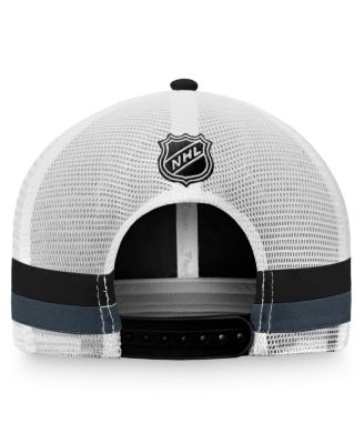 Men's Black, White Vegas Golden Knights Fundamental Striped Trucker Adjustable Hat