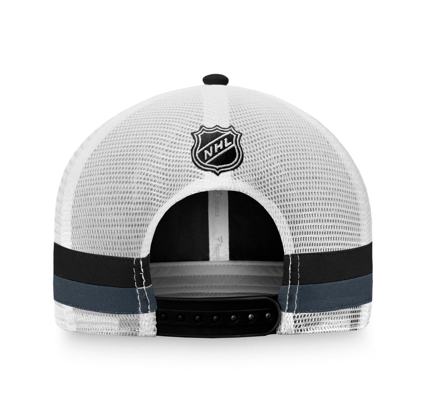 Men's Black, White Vegas Golden Knights Fundamental Striped Trucker Adjustable Hat