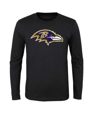 Little Boys and Girls Black Baltimore Ravens Primary Logo Long Sleeve T ...