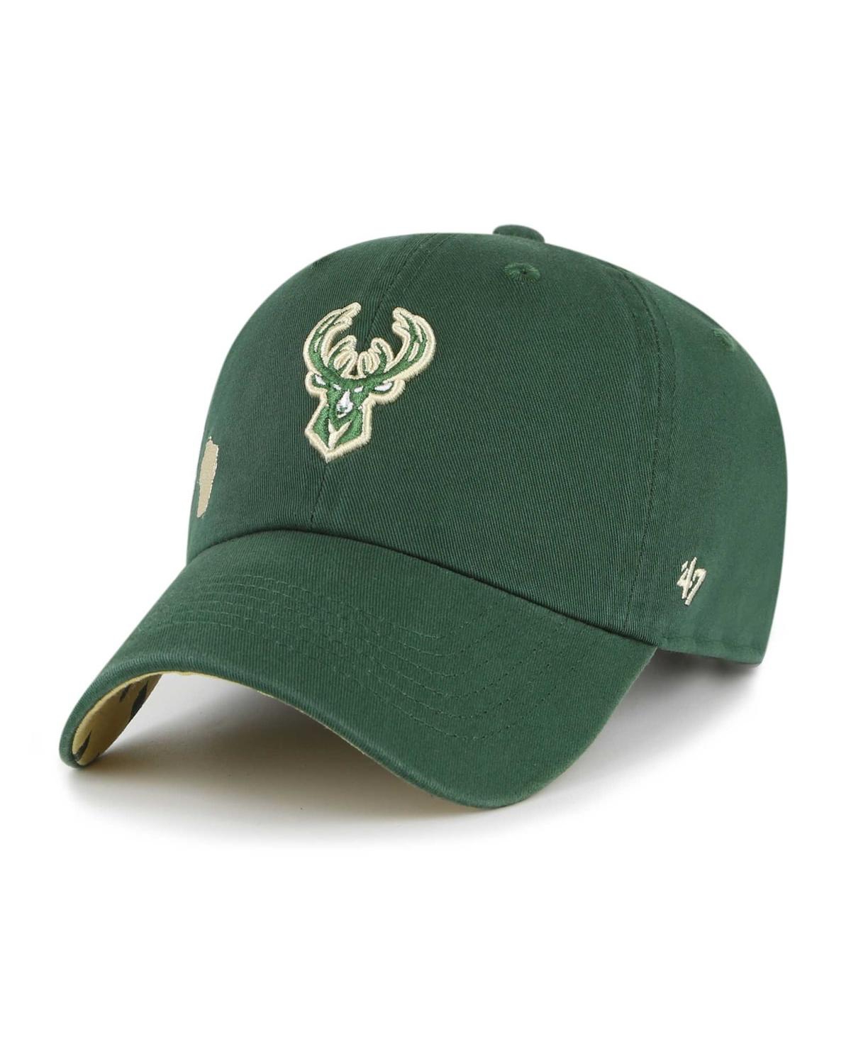 47 Brand Women's ' Hunter Green Milwaukee Bucks Confetti Undervisor Clean Up Adjustable Hat In Hunter Green