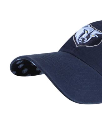 Women's Navy Memphis Grizzlies Confetti Undervisor Clean Up Adjustable Hat