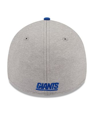 Men's Heather Gray, Royal New York Giants Striped 39THIRTY Flex Hat