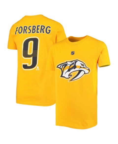 Футболка Outerstuff Youth Filip Forsberg Gold Nashville Predators Player Name and Number для девочек