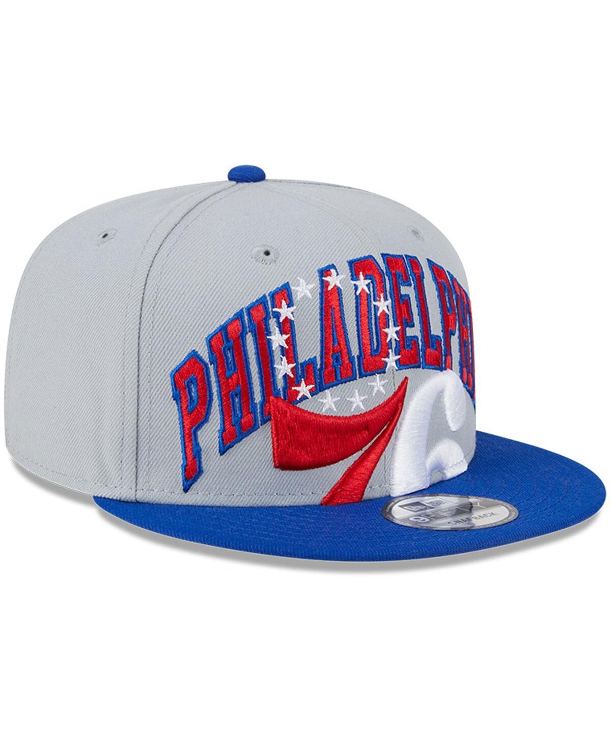 Shop New Era Men's  Gray, Royal Philadelphia 76ers Tip-off Two-tone 9fifty Snapback Hat In Gray,royal