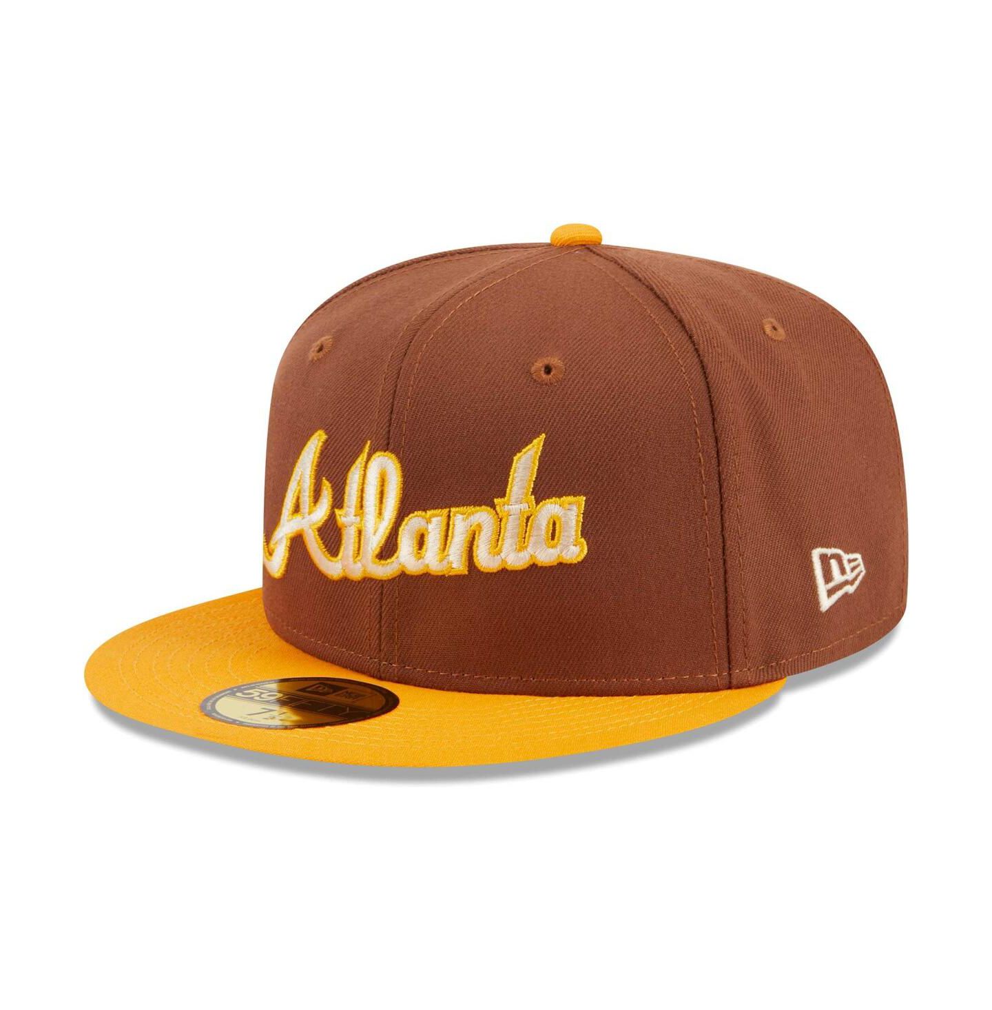 Мужская кепка New Era Brown Atlanta Braves Tiramisu 59FIFTY Fitted Hat — фото 2