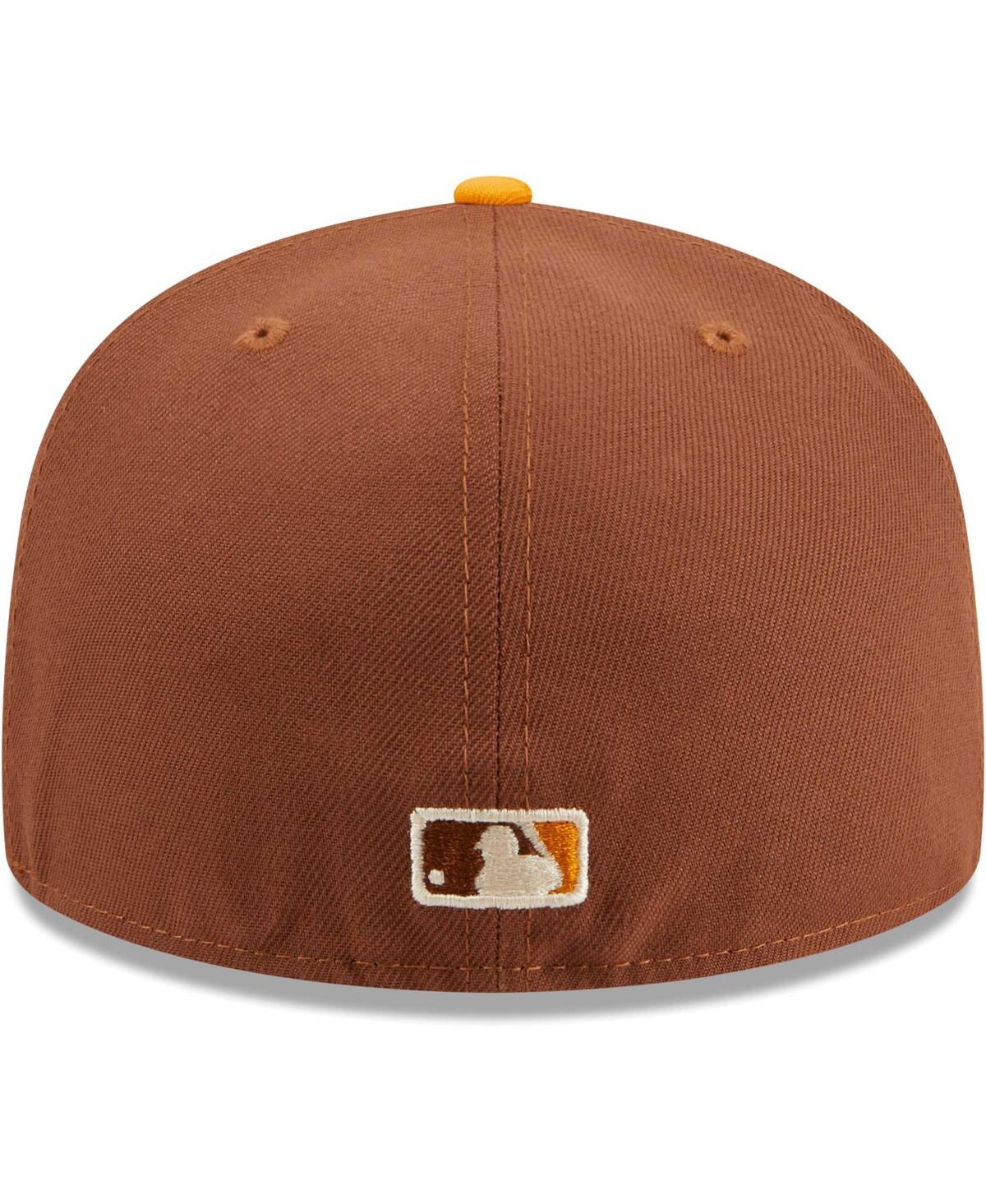 Shop New Era Men's  Brown Atlanta Braves Tiramisu 59fifty Fitted Hat